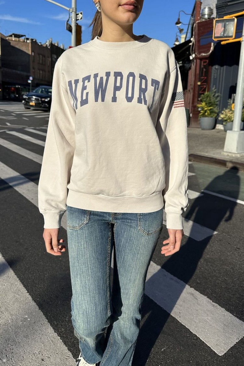 Sweatshirt Brandy Melville Erica Newport Blanche | PER-59888524